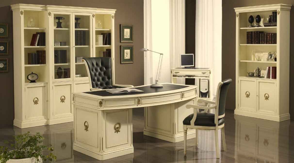 mesa de estilo curva lacada marfil